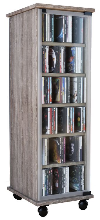 Produktbild: Holz CD DVD Stand Regal Schrank Valenza Glast&uuml;r
