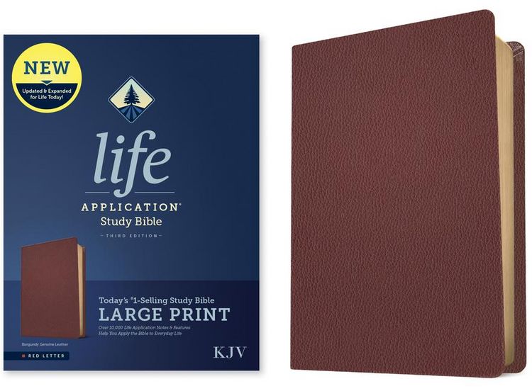 Produktbild: KJV Life Application Study Bible, Third Edition, Large Print (Genuine Leather, Burgundy, Red Letter)