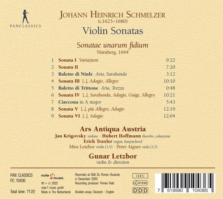 Produktbild: Johann Schmelzer: Violin Sonatas - Sonatae unarum