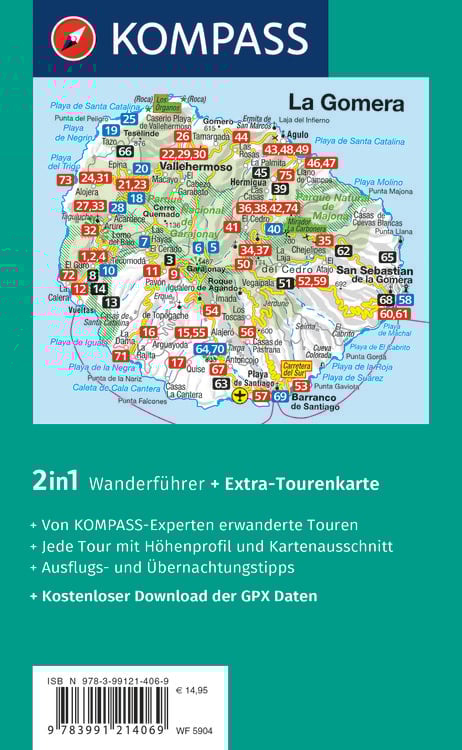 Produktbild: KOMPASS Wanderführer La Gomera, 75 Touren mit Extra-Tourenkarte