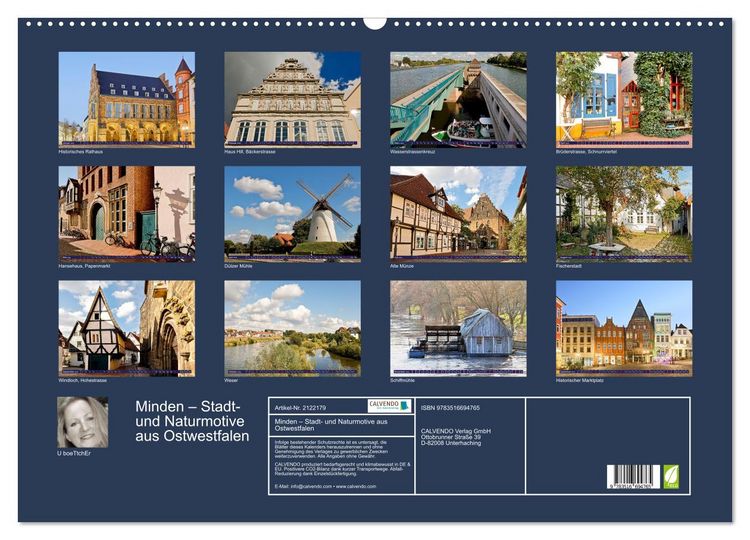 Produktbild: Minden &ndash; Stadt- und Naturmotive aus Ostwestfalen (Wandkalender 2026 DIN A2 quer), CALVENDO Monatskalender