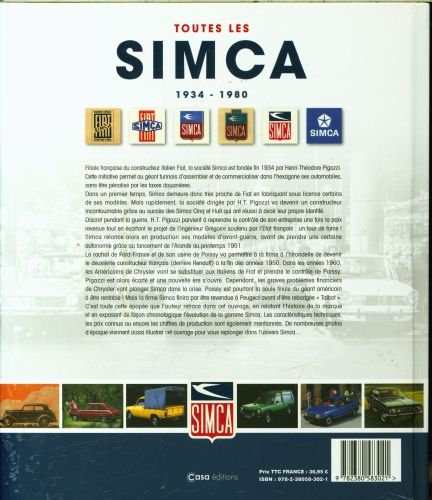 Produktbild: Toutes les Simca : 1934-1980