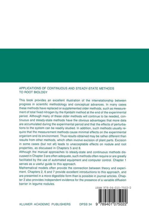 Produktbild: Applications of Continuous and Steady-State Methods to Root Biology