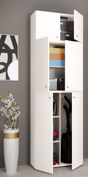 Produktbild: Holz Besenschrank Staubsauger Putzschrank Lona A