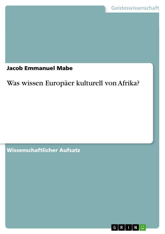 Produktbild: Was wissen Europ&auml;er kulturell von Afrika?