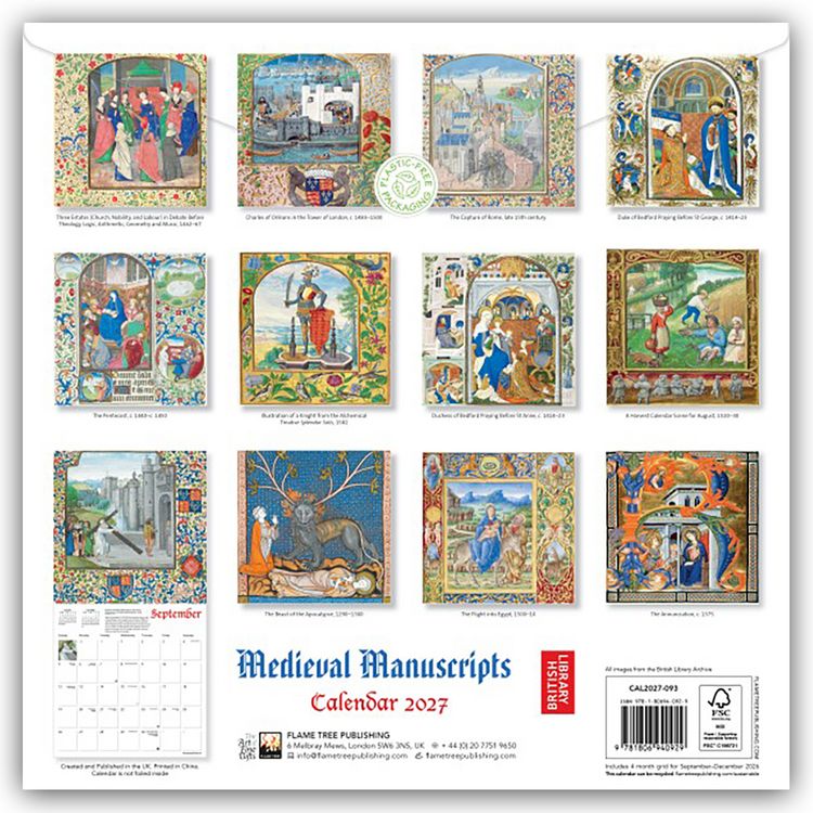 Produktbild: British Library Illuminated Manuscripts &ndash; Bilderhandschriften der Britischen Nationalbibliothek 2027 &ndash; Original Flame Tree Publishing-Kalender [Kalender]