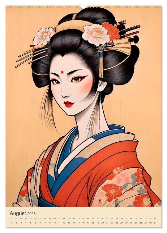 Produktbild: Japanische Geishas (Wandkalender 2026 DIN A2 hoch), CALVENDO Monatskalender