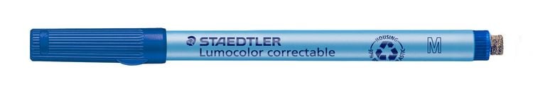 Produktbild: STAEDTLER Universalstift Lumocolor correctable 305 trocken abwischbar, blau M