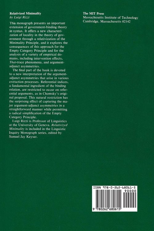 Produktbild: Relativized Minimality