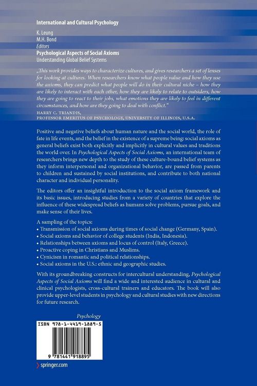 Produktbild: Psychological Aspects of Social Axioms