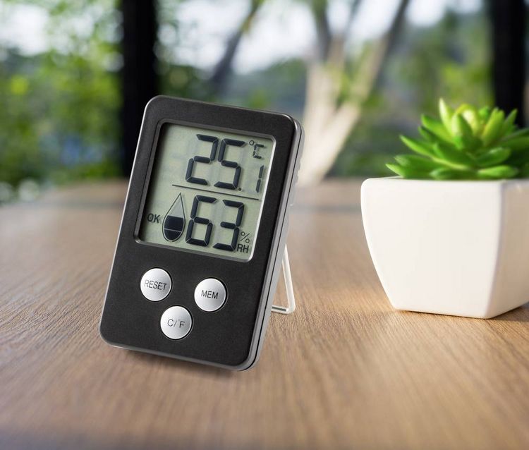Thermo-/Hygrometer Schwarz