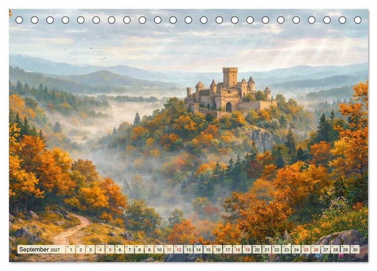 Produktbild: Burgen im Mittelalter (Tischkalender 2027 DIN A5 quer), CALVENDO Monatskalender