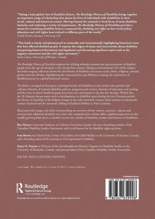 Produktbild: The Routledge History of Disability