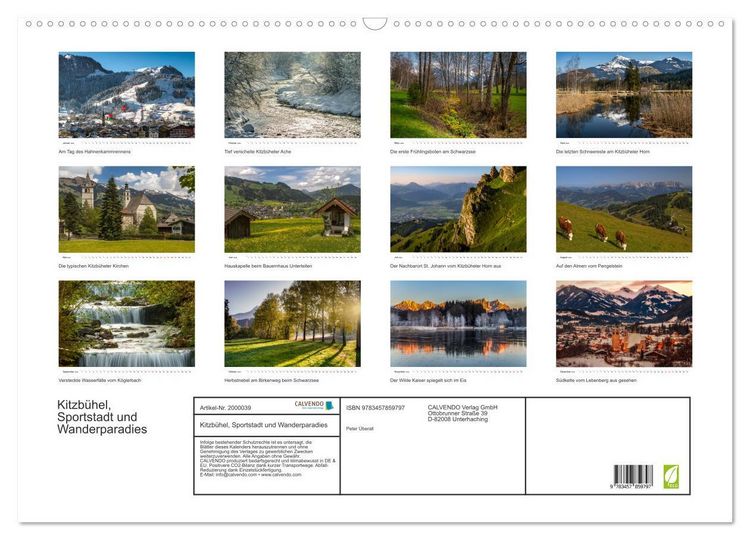 Produktbild: Kitzb&uuml;hel, Sportstadt und Wanderparadies (Wandkalender 2026 DIN A2 quer), CALVENDO Monatskalender