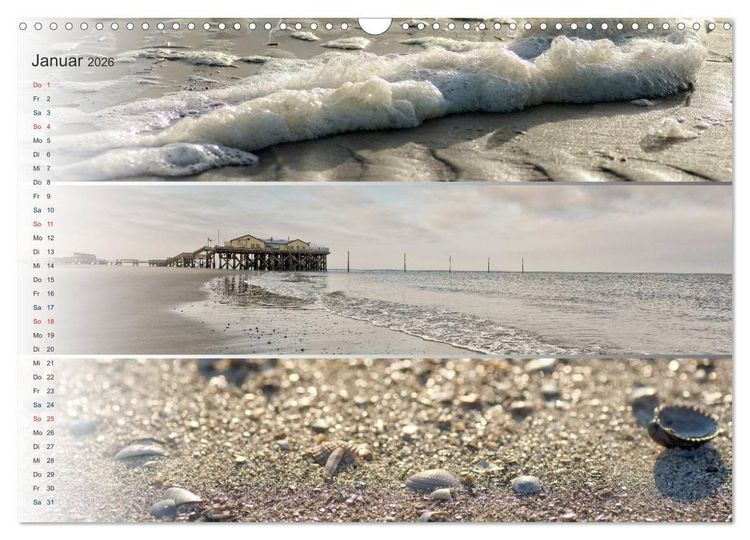 Produktbild: K&uuml;stenstreifen an der Nordsee (Wandkalender 2026 DIN A3 quer), CALVENDO Monatskalender