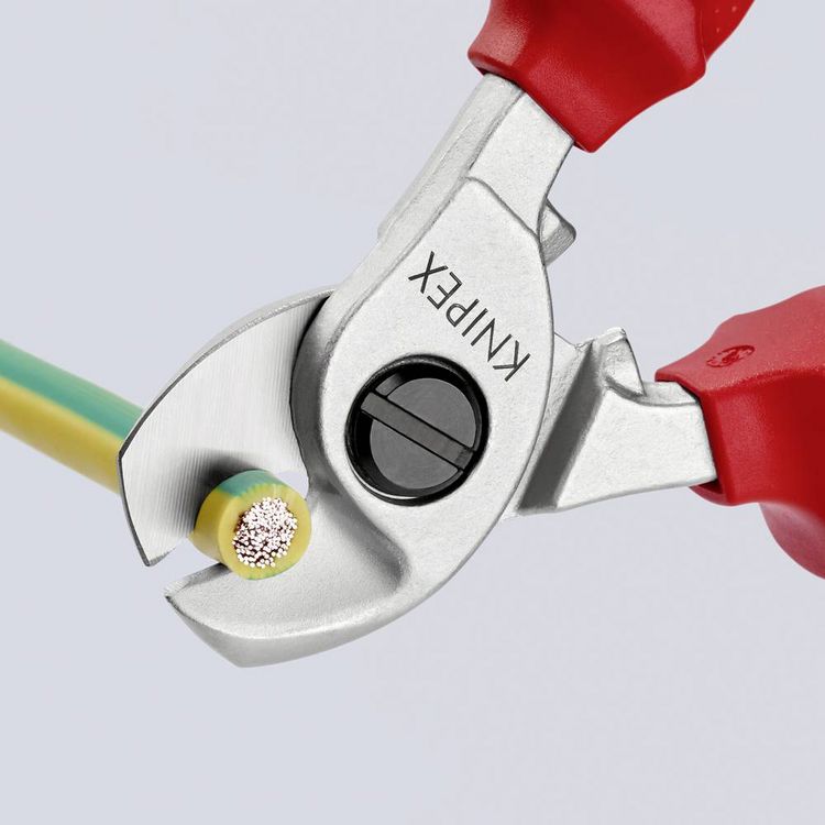 Produktbild: Knipex 95 26 165 Kabelschere Geeignet f&uuml;r (Abisoliertechnik) Alu- und Kupferkabel, ein- und mehrdr&auml;htig 15 mm 50 mm&sup2; 0