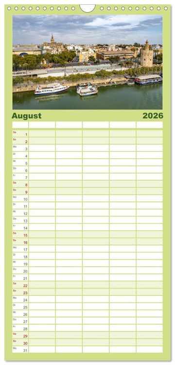 Produktbild: Familienplaner 2026 - Andalusien - Sevilla mit 5 Spalten (Wandkalender, 21 x 45 cm) CALVENDO