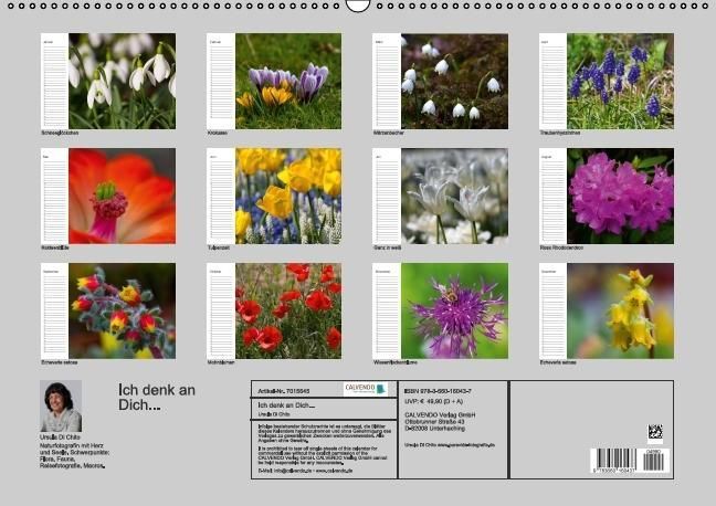 Produktbild: Ich denk an Dich ... Pers&ouml;nlicher Terminkalender (Wandkalender immerw&auml;hrend DIN A2 quer)