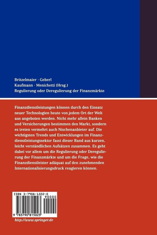 Produktbild: Regulierung oder Deregulierung der Finanzm&auml;rkte