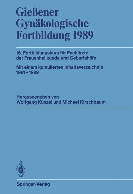 Produktbild: Gie&szlig;ener Gyn&auml;kologische Fortbildung 1989