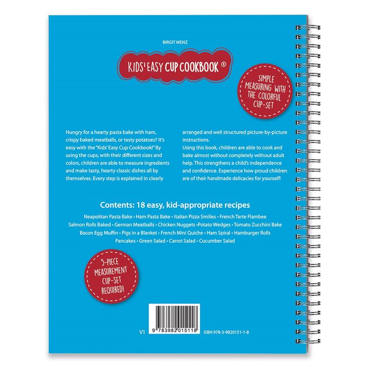 Produktbild: Kids Easy Cup Cookbook: Cooking with Kids (Part 2), Cooking box set incl. 5 colorful measuring cups