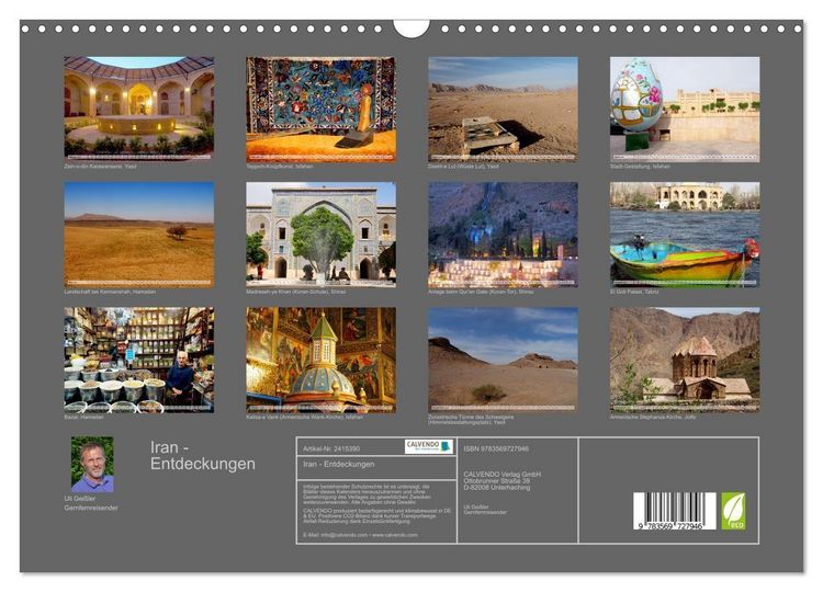 Produktbild: Iran - Entdeckungen (Wandkalender 2027 DIN A3 quer), CALVENDO Monatskalender