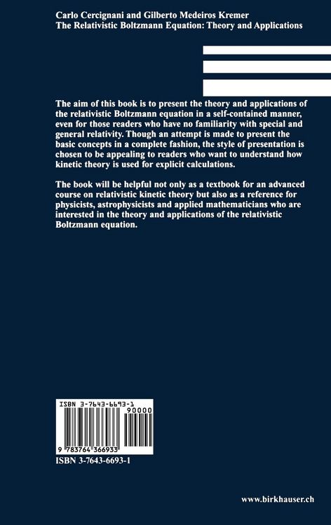 Produktbild: The Relativistic Boltzmann Equation: Theory and Applications