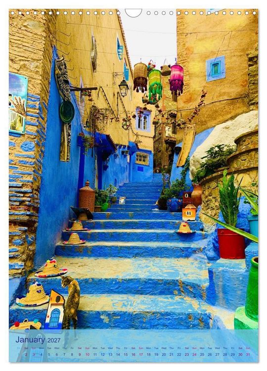 Produktbild: Chefchouen - The Blue City (Wall Calendar 2027 DIN A3 portrait), CALVENDO 12 Month Wall Calendar