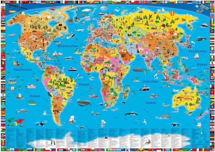 Produktbild: Illustrierte politische Weltkarte