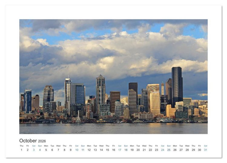 Produktbild: Seattle (High Quality Premium Wall Calendar 2026 DIN A2 landscape),CALVENDO 12 Month Wall Calendar