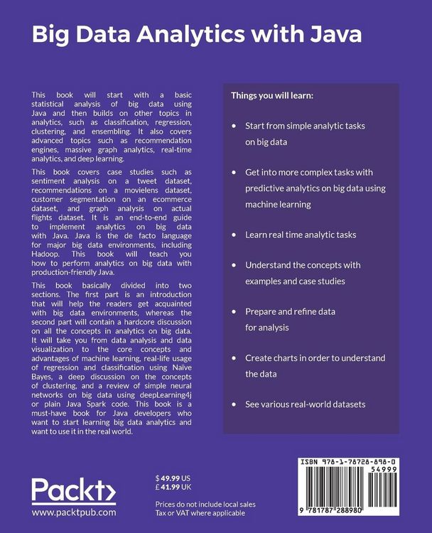 Produktbild: Big Data Analytics with Java
