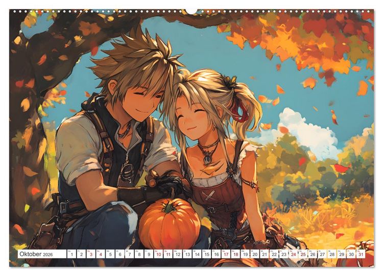 Produktbild: Das Jahr der Liebe: Verliebte P&auml;rchen im Manga-Stil (Wandkalender 2026 DIN A2 quer), CALVENDO Monatskalender