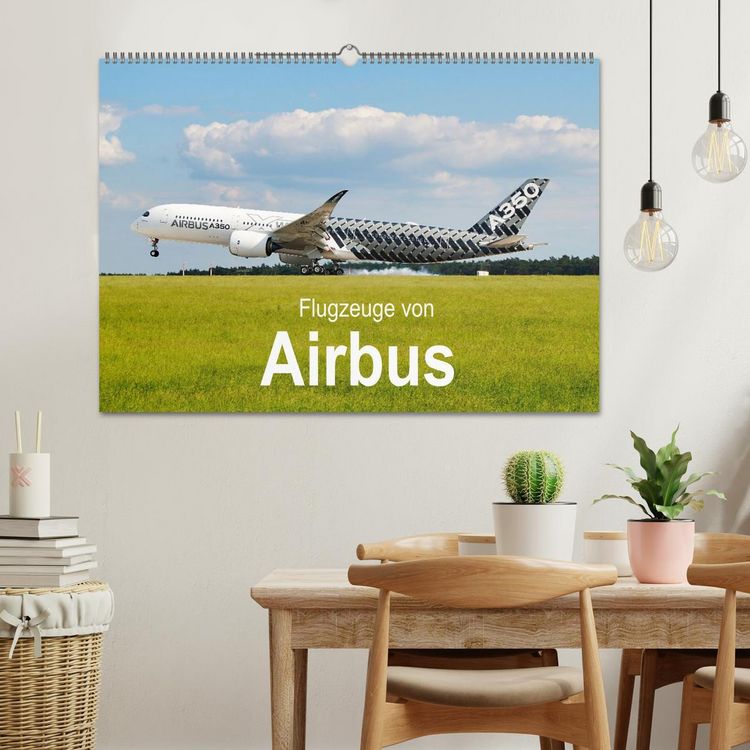 Produktbild: Flugzeuge von Airbus (Wandkalender 2026 DIN A2 quer), CALVENDO Monatskalender