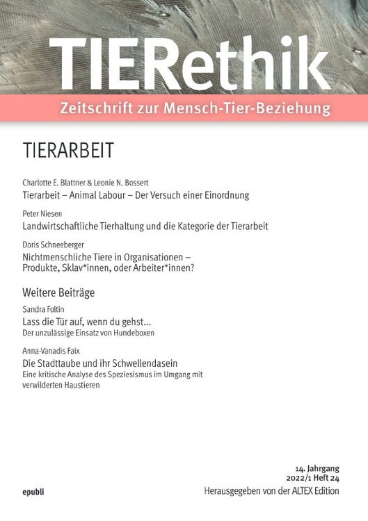Produktbild: TIERethik (14. Jahrgang 2022/1)