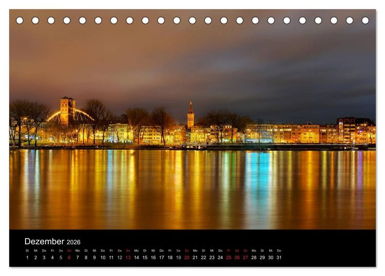 Produktbild: k&ouml;ln dunkel bunt - Die Stadt in anderem Licht! (Tischkalender 2026 DIN A5 quer), CALVENDO Monatskalender