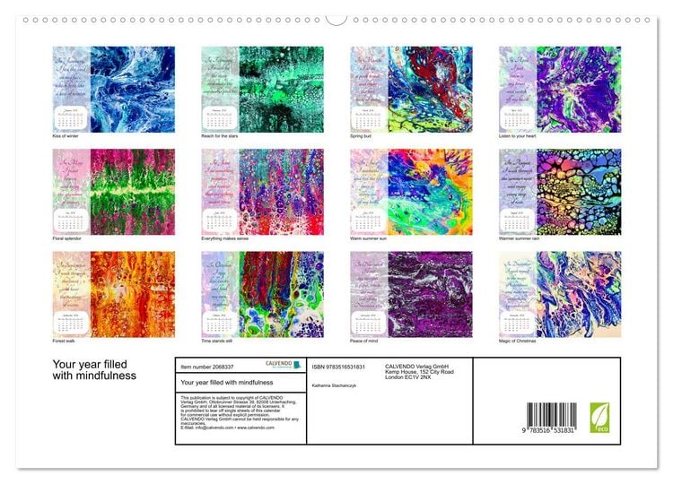 Produktbild: Your year filled with mindfulness (High Quality Premium Wall Calendar 2026 DIN A2 landscape),CALVENDO 12 Month Wall Calendar