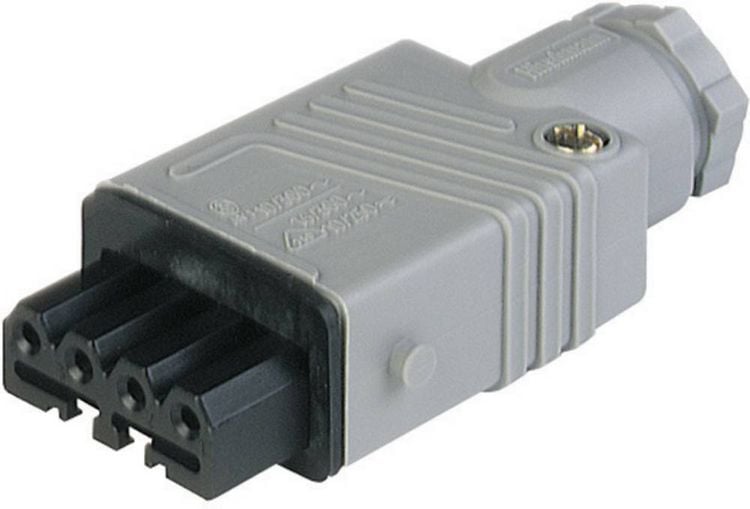 Produktbild: Hirschmann STAK 5 Netz-Steckverbinder STAK Serie (Netzsteckverbinder) STAK Buchse, gerade Gesamtpolzahl: 5 + PE 6 A Grau 1 St.