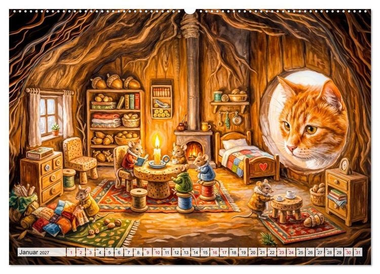 Produktbild: Katze und M&auml;use - Humorvolle Tiergeschichten (Wandkalender 2027 DIN A2 quer), CALVENDO Monatskalender