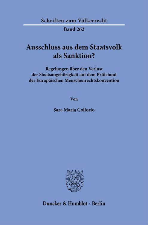 Produktbild: Ausschluss aus dem Staatsvolk als Sanktion?