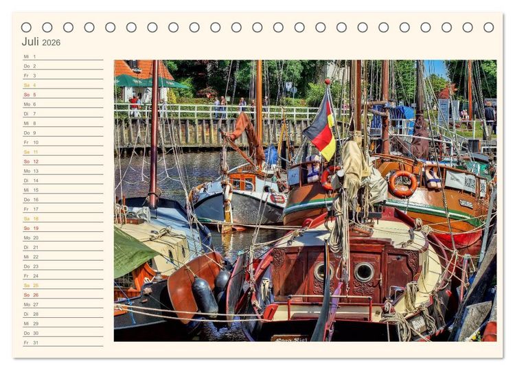 Produktbild: Ostfriesland - Museumshafen Carolinensiel (Tischkalender 2026 DIN A5 quer), CALVENDO Monatskalender