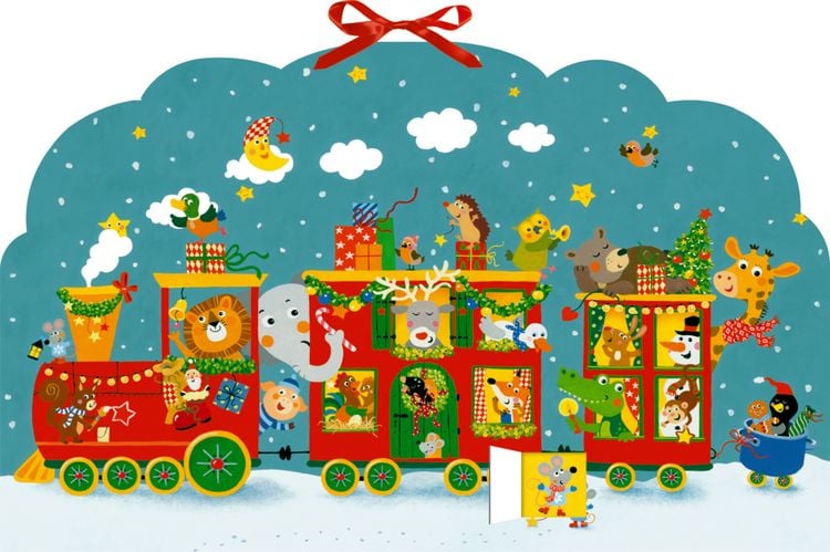 Produktbild: Bunte Weihnachtseisenbahn der Tiere, Memo-Adventskalender