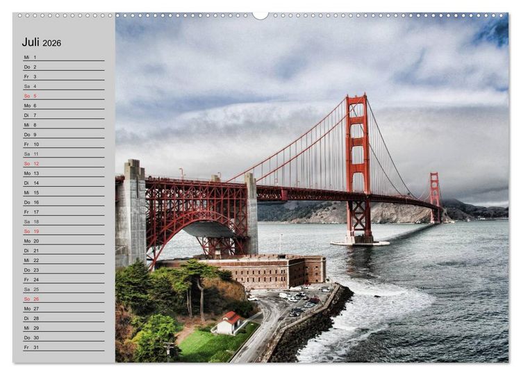 Produktbild: Kalifornien. Die goldene Westk&uuml;ste (hochwertiger Premium Wandkalender 2026 DIN A2 quer), Kunstdruck in Hochglanz