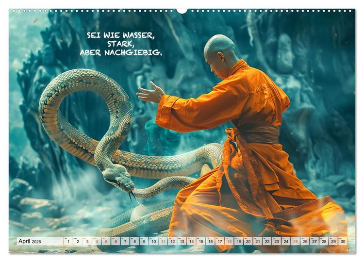 Produktbild: Shaolin M&ouml;nche - Weisheit und Disziplin (Wandkalender 2026 DIN A2 quer), CALVENDO Monatskalender