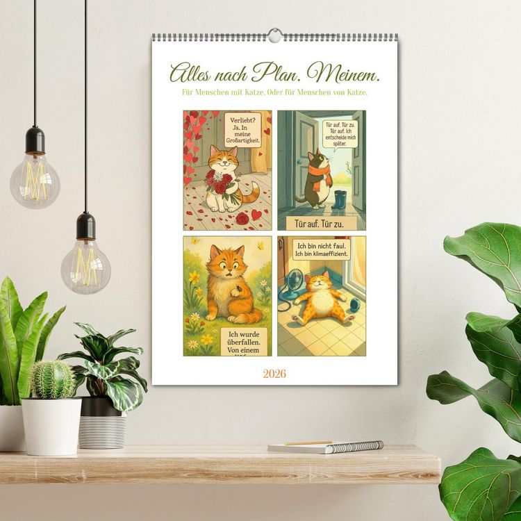 Produktbild: Alles nach Plan. Meinem. - F&uuml;r Menschen mit Katze. Oder f&uuml;r Menschen von Katze. (Wandkalender 2026 DIN A2 hoch), CALVENDO Monatskalender