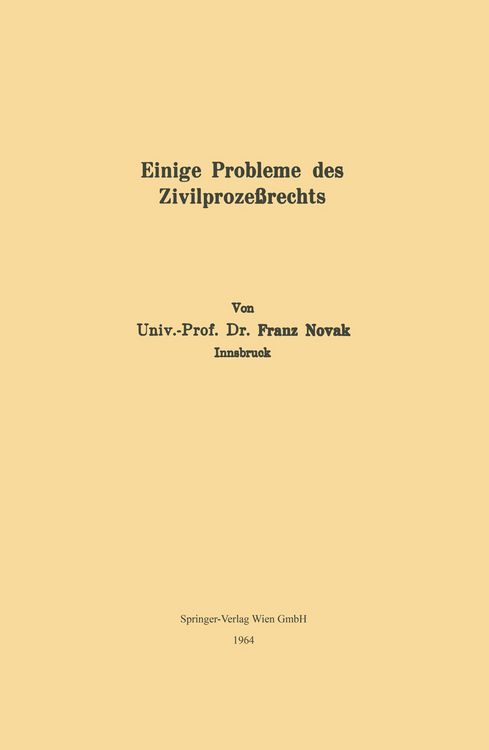 Produktbild: Einige Probleme des Zivilproze&szlig;rechts