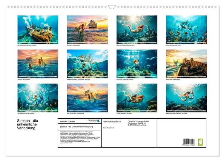 Produktbild: Sirenen - die unheimliche Verlockung (Wandkalender 2027 DIN A2 quer), CALVENDO Monatskalender