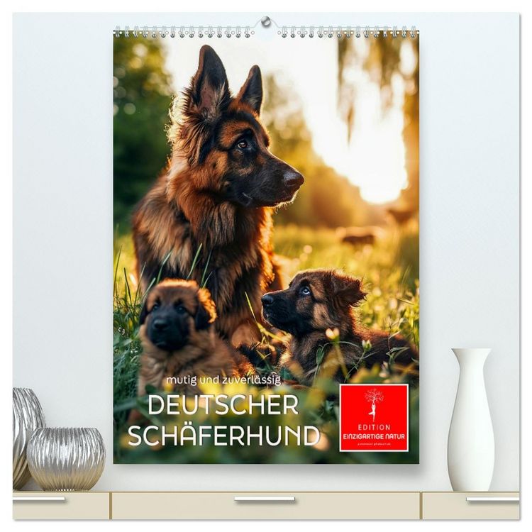Produktbild: Deutscher Sch&auml;ferhund - mutig und zuverl&auml;ssig (hochwertiger Premium Wandkalender 2026 DIN A2 hoch), Kunstdruck in Hochglanz
