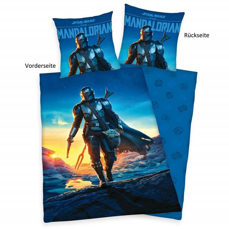 Produktbild: Star Wars 4477613050 - The Mandalorian Bettw&auml;sche, 80x80 cm + 135x200 cm, 100% Baumwolle