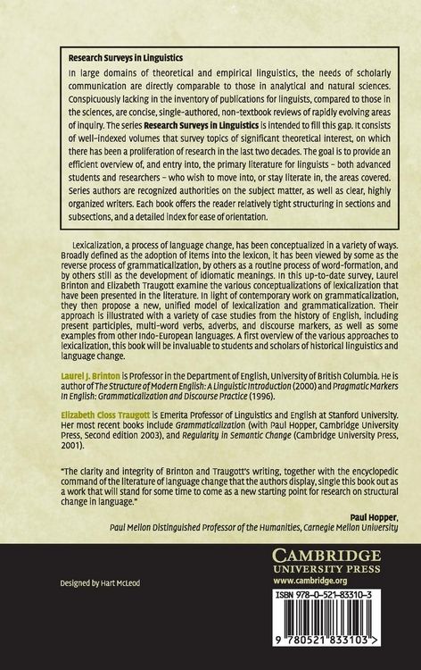 Produktbild: Lexicalization and Language Change