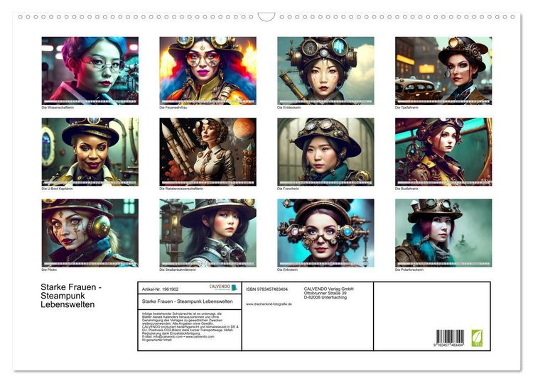 Produktbild: Starke Frauen - Steampunk Lebenswelten (Wandkalender 2026 DIN A2 quer), CALVENDO Monatskalender